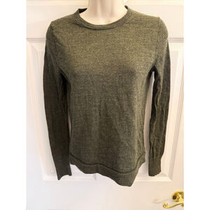 J. Crew Margo crewneck sweater merino wool blend, heathered olive size small